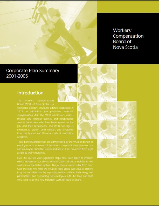 Read the 2001-2005 Corporate Plans