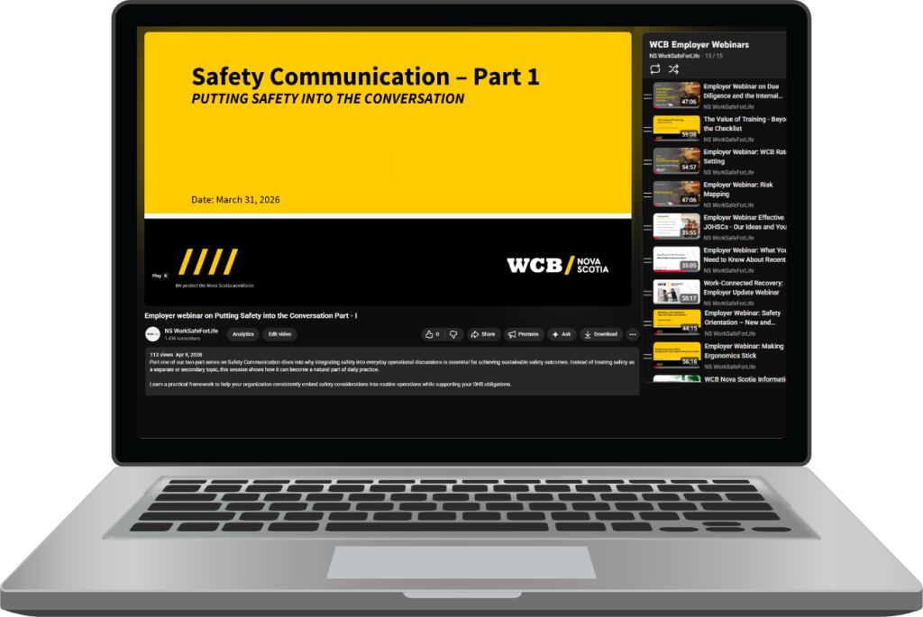 WCB Nova Scotia's YouTube playlist of available employer webinars