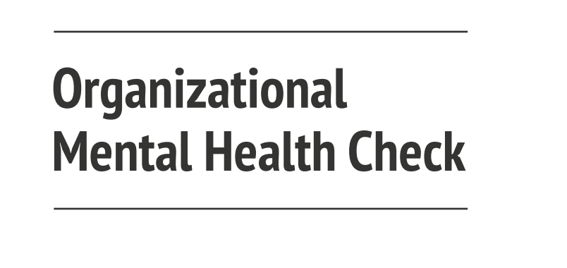 Resource name shown as organizational mental health check