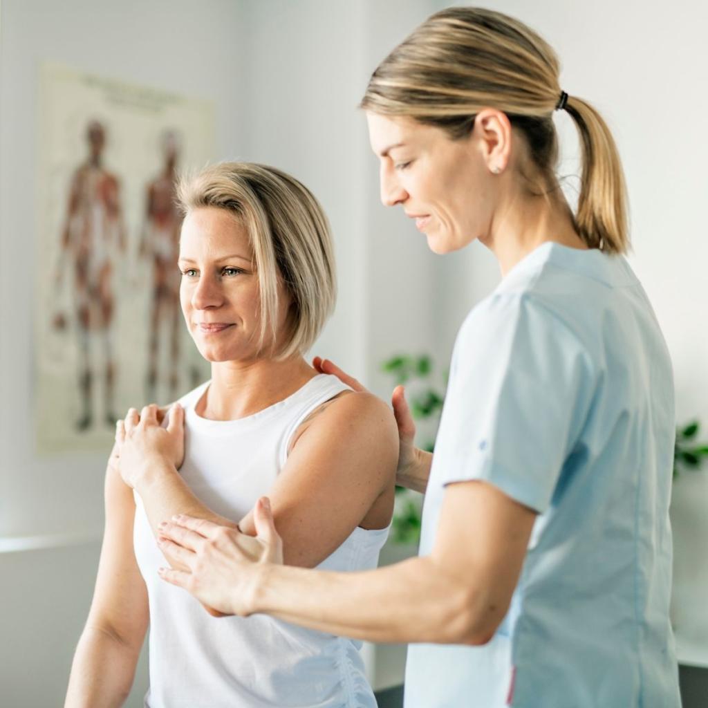 Image of patient receiving physiotherapy treatment.