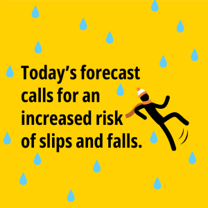 Today's forecast calls for an increased risk of slips and falls.