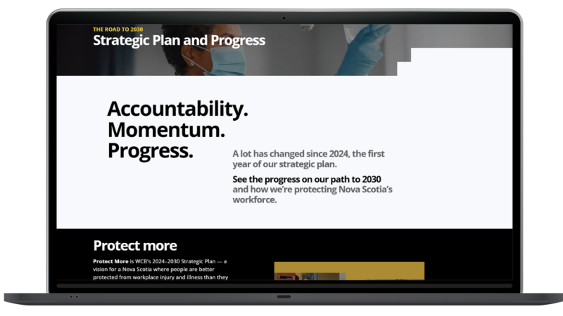 An image of laptop showing the strategic plan.