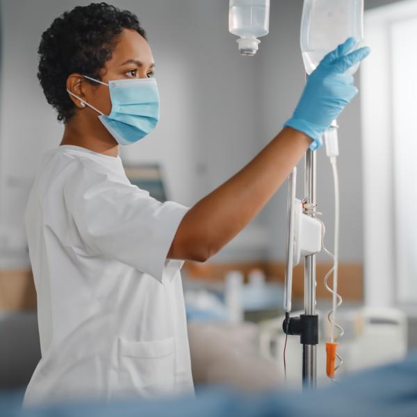 Healthcare Nurse wearing white uniform