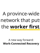 An image that reads "A province-wide network that puts the worker first."