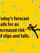 Today's forecast calls for an increased risk of slips and falls.