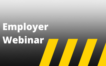 An image with text Employer Webinar