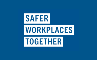Safer Workplaces Together set against a blue background